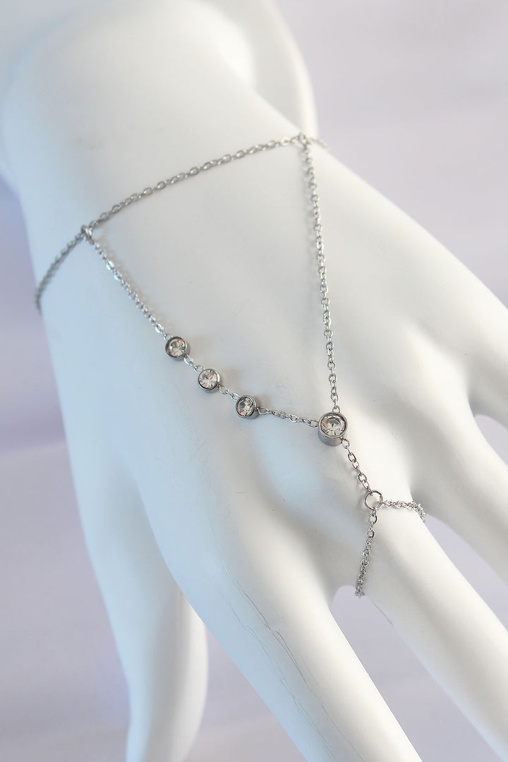 EBJ 316L Stainless Steel Zircon Stone Silver Color Waterway Designed Şahmeran - Tiel