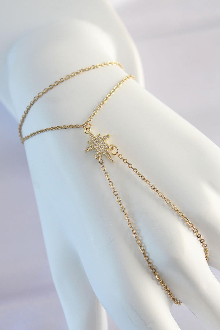 EBJ 316L Steel Gold Color Zircon Stone Pole Star Designed Şahmeran - Castelldefels