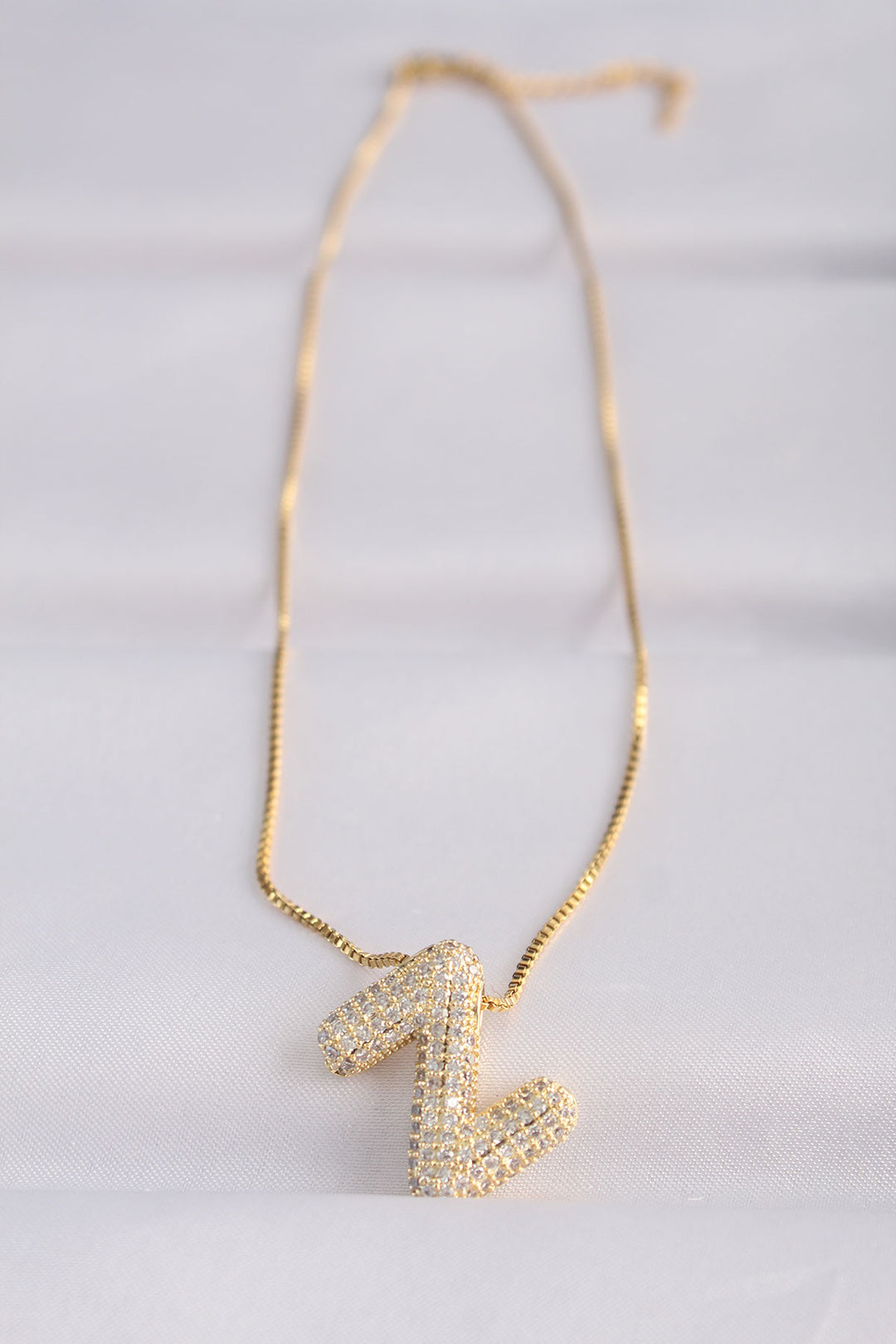EBJ 316L Steel Chain with Zircon Stone Z Initial Gold Color Bubble Necklace - Barneveld