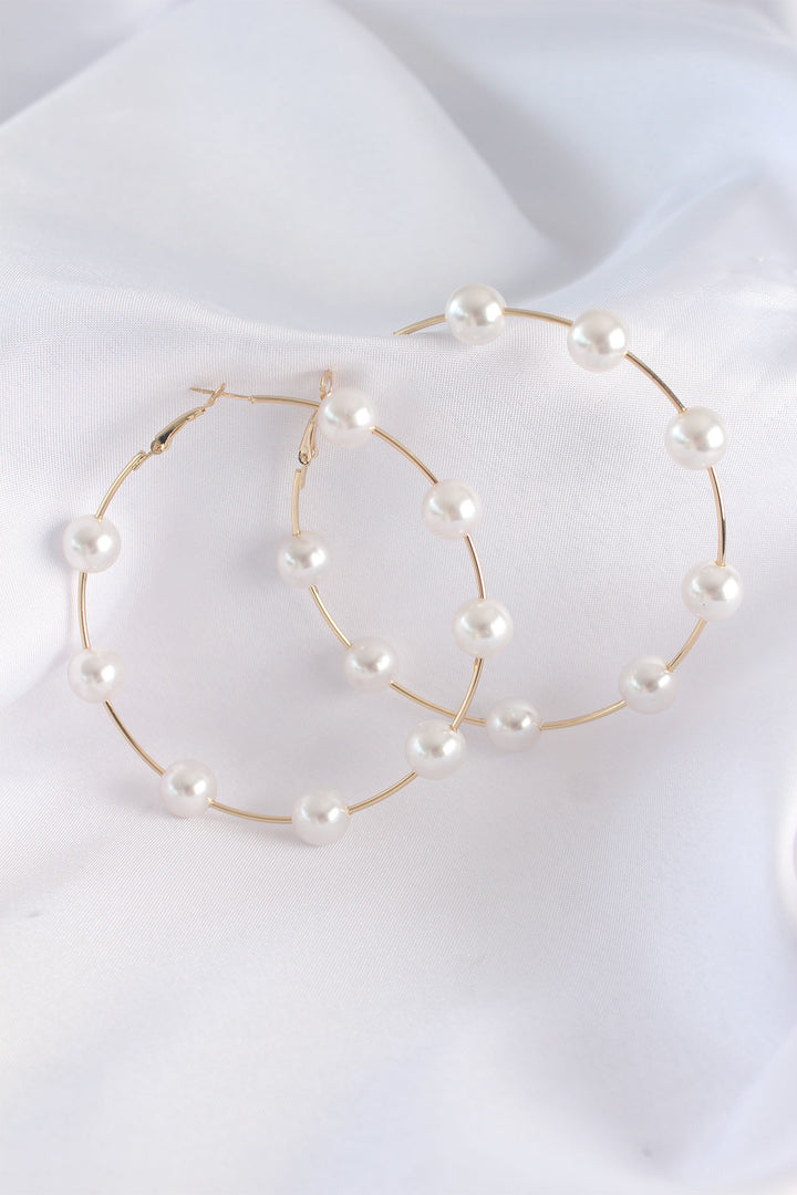 EBJ Gold Color Pearl Stone Ring Earrings - Edgware