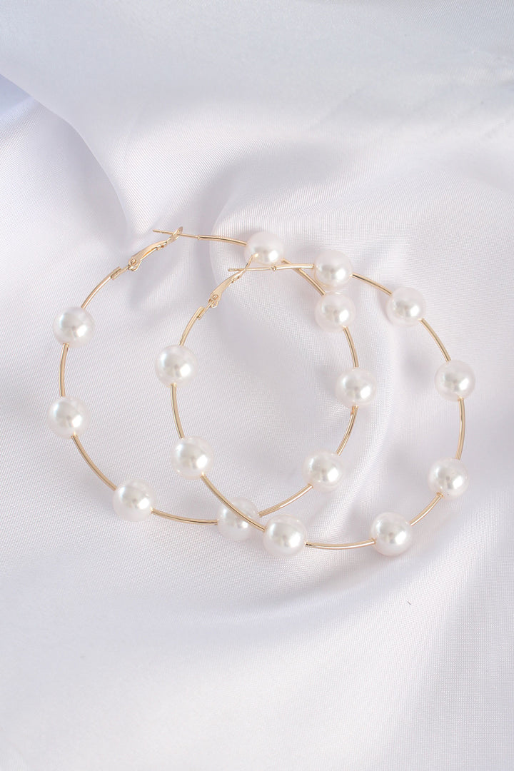 EBJ Gold Color Pearl Stone Ring Earrings - Edgware
