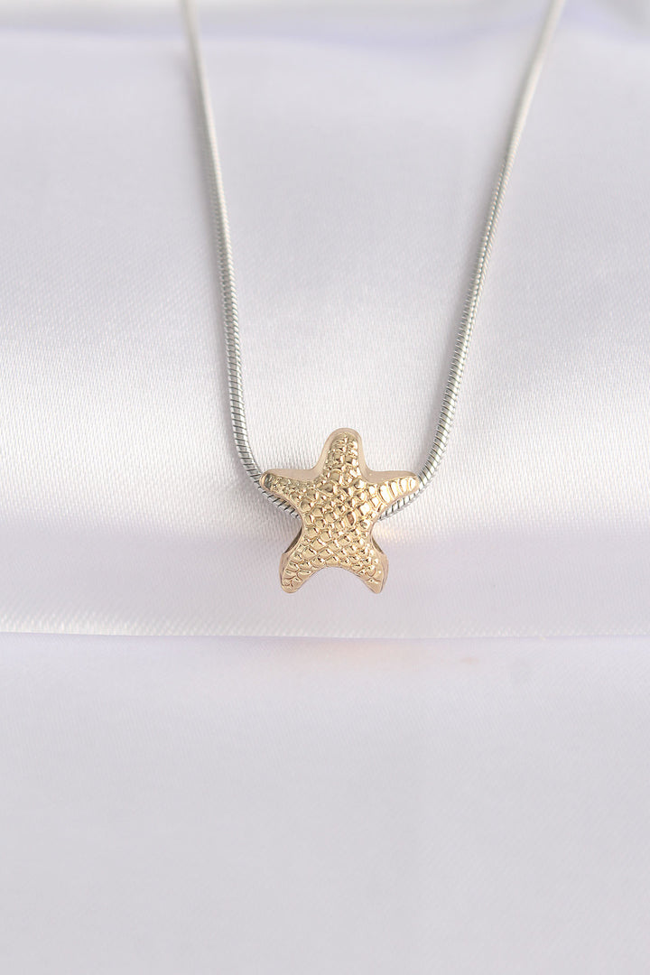EBJ 316L Steel Chain Silver Color Chain Gold Color Starfish Designed Necklace - Rome