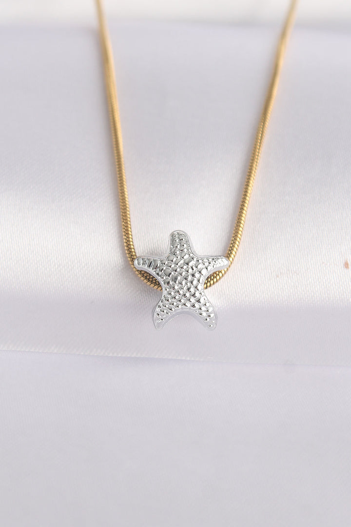 EBJ 316L Steel Chain Gold Color Chain Silver Color Starfish Designed Necklace - Rheine