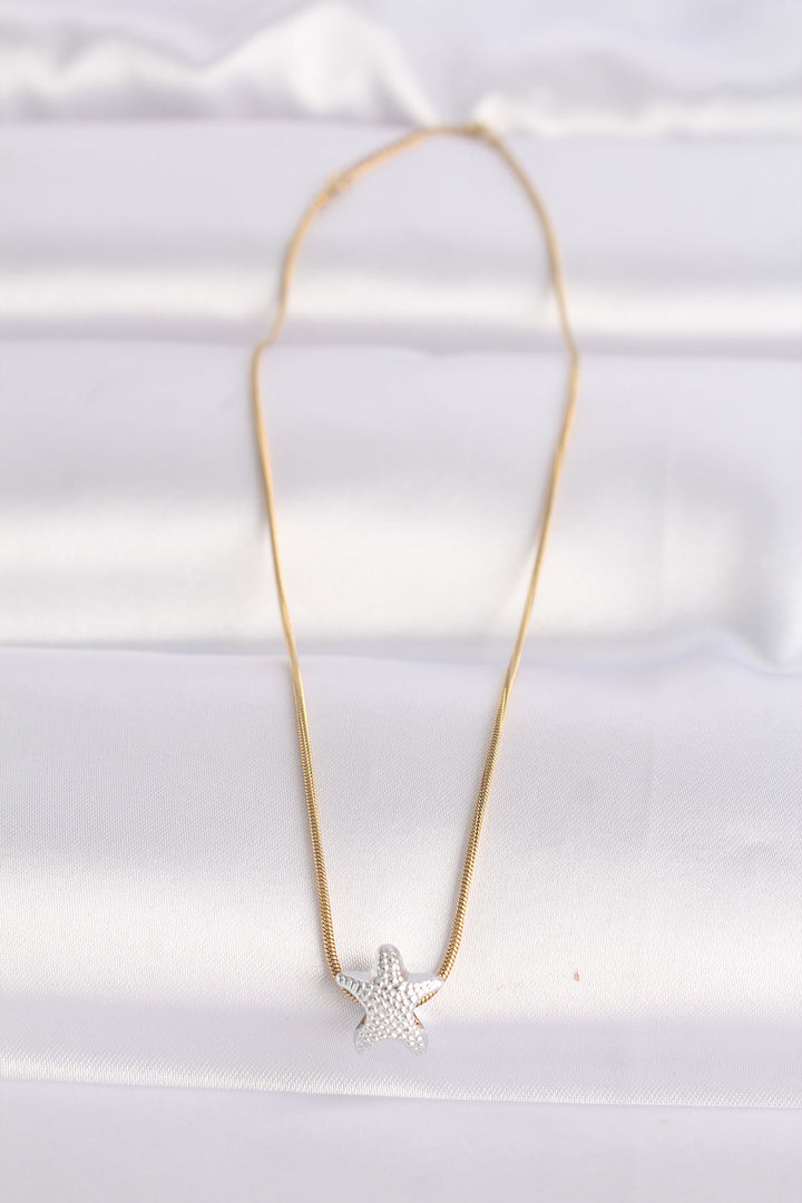 EBJ 316L Steel Chain Gold Color Chain Silver Color Starfish Designed Necklace - Rheine