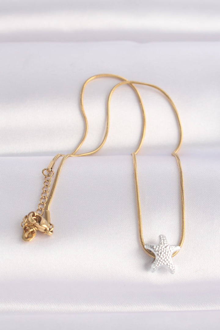 EBJ 316L Steel Chain Gold Color Chain Silver Color Starfish Designed Necklace - Rheine