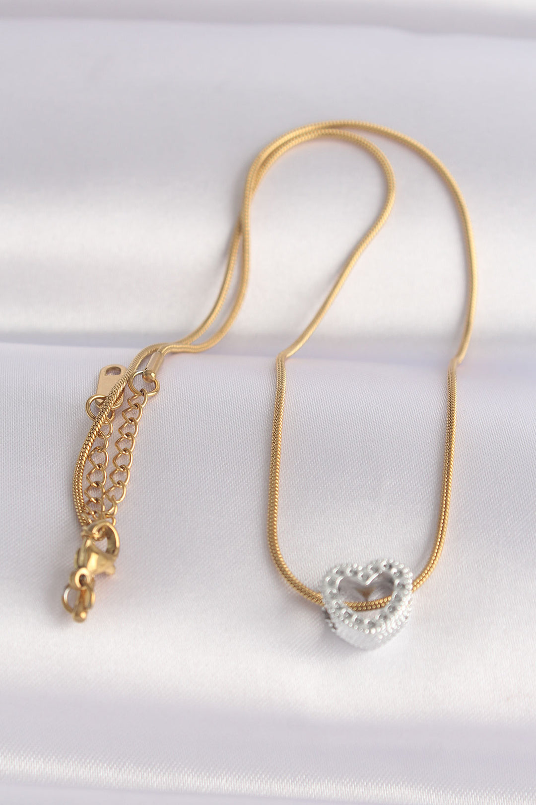 EBJ 316L Steel Chain Gold Color Chain Silver Color Heart Designed Necklace - Zaporizhzhia
