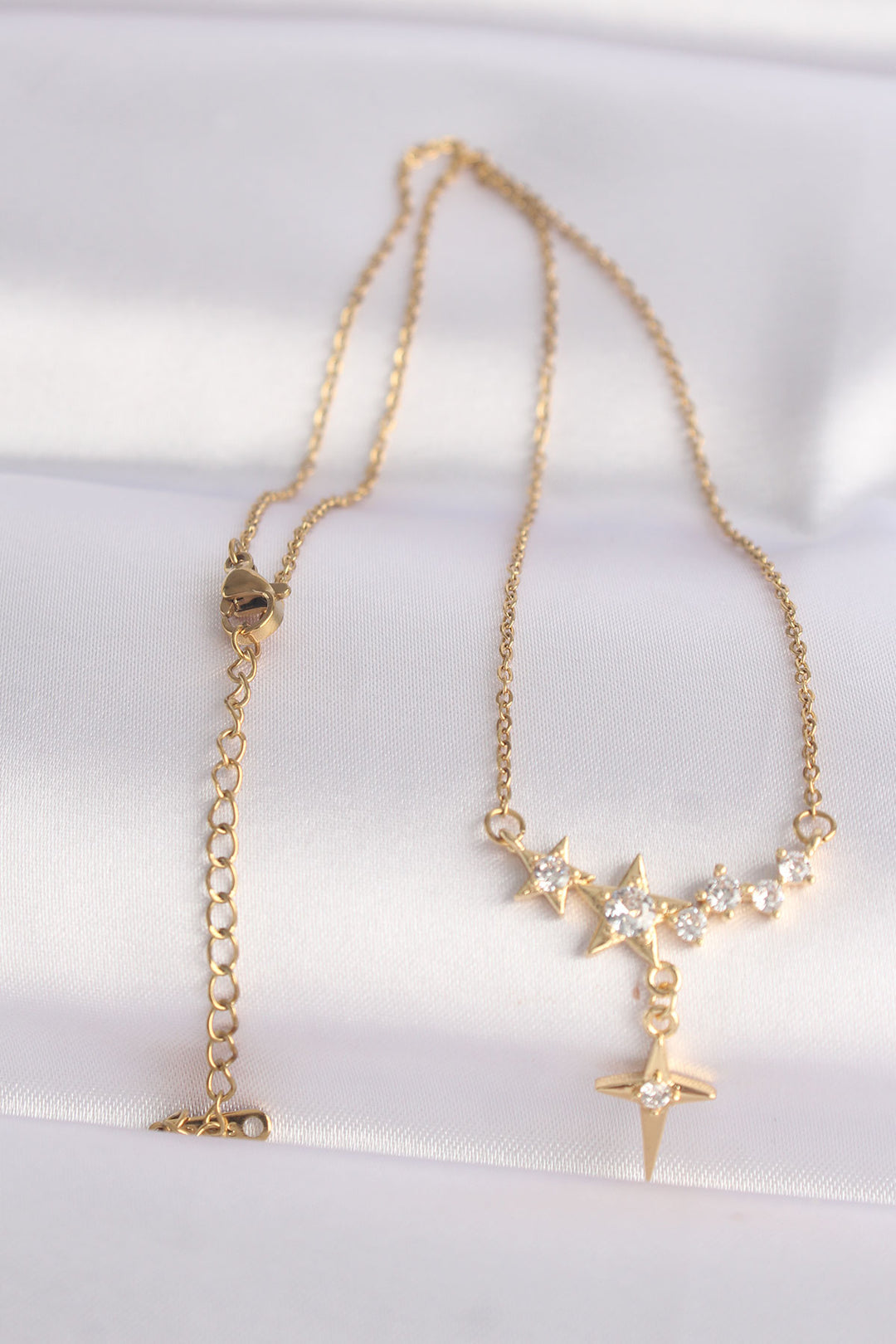 EBJ 316L Stainless Steel Chain Gold Color Star Necklace with Zircon Stone - Rodgau