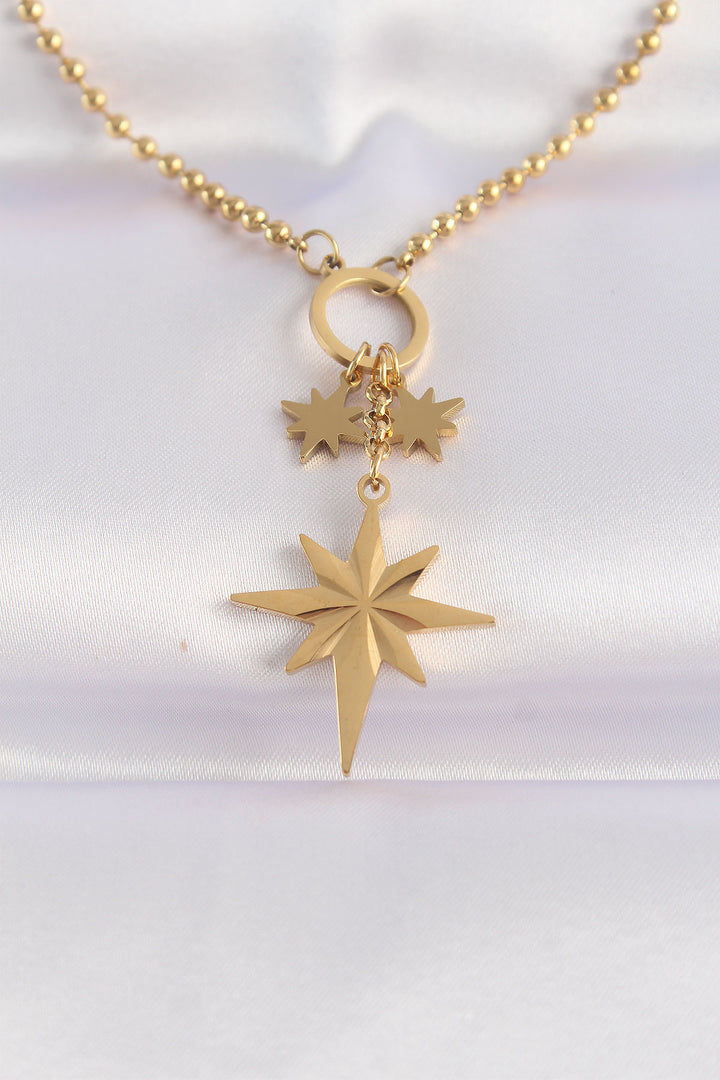 EBJ 316L Stainless Steel Chain Gold Color North Star Necklace - Timberwood Park