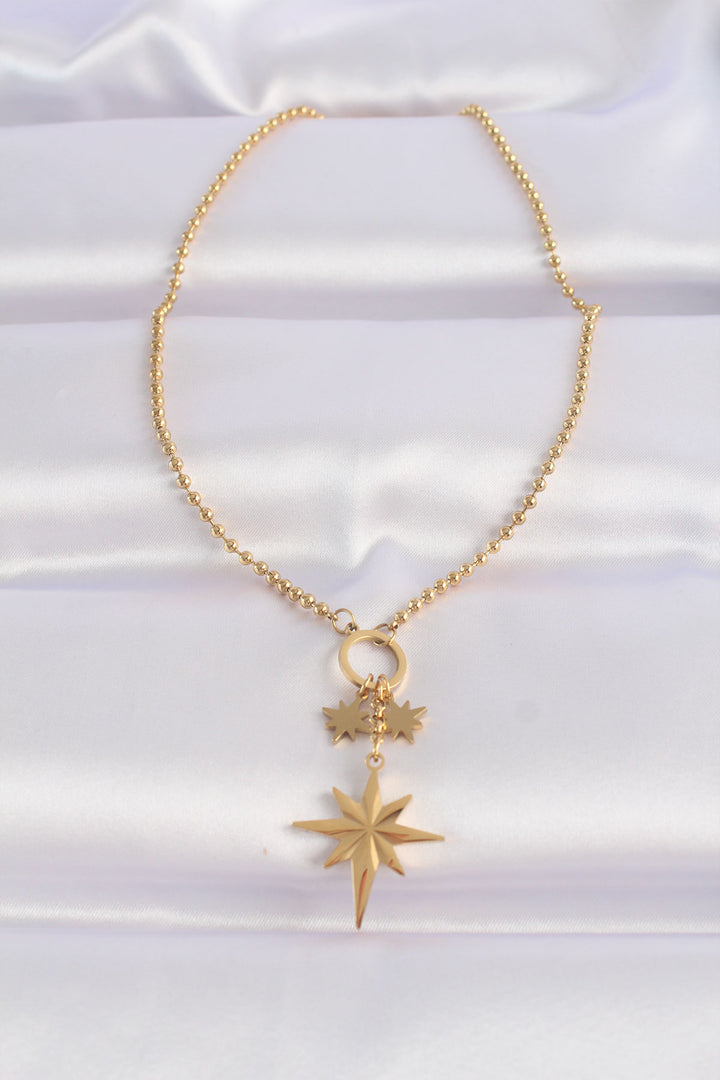EBJ 316L Stainless Steel Chain Gold Color North Star Necklace - Timberwood Park
