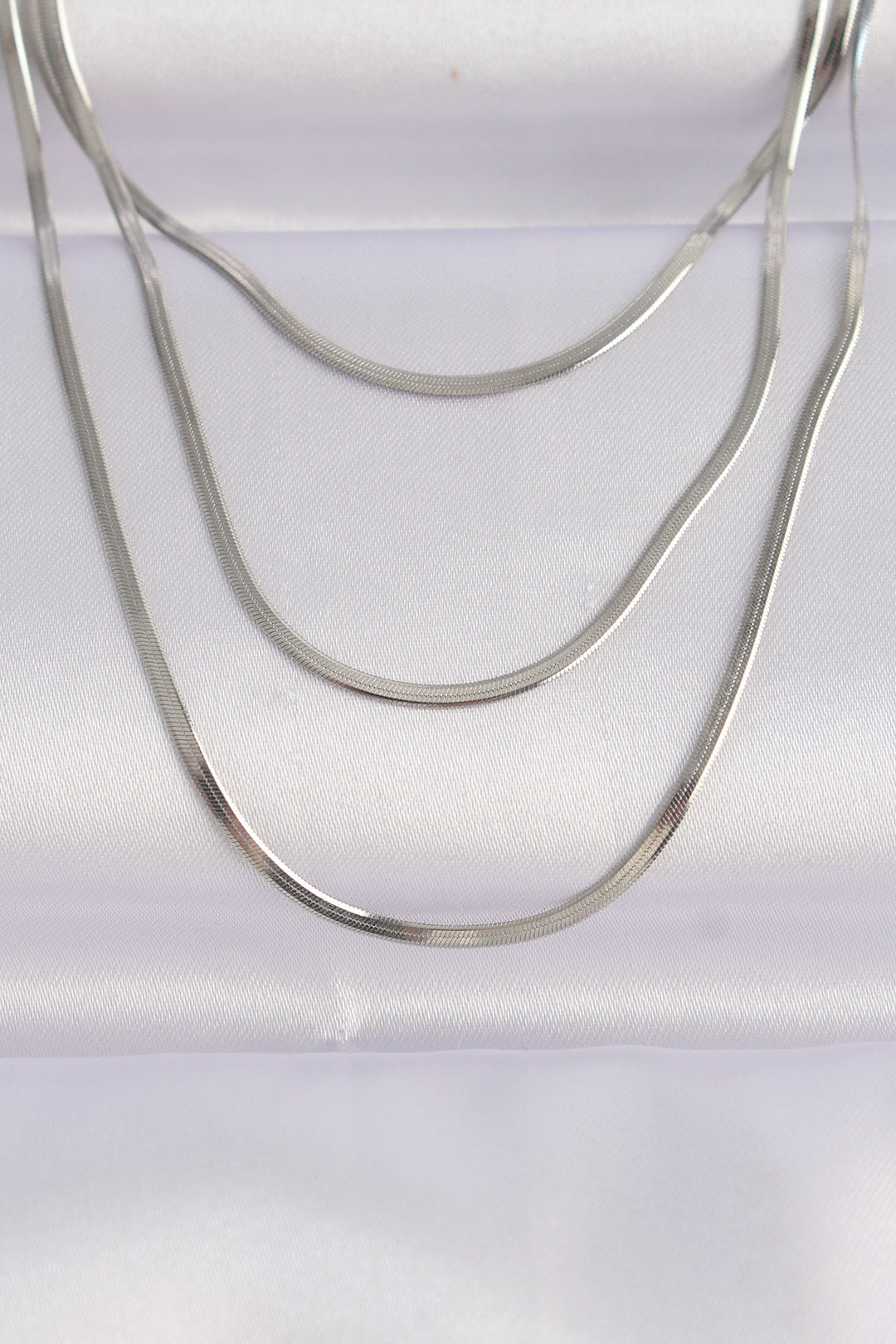 EBJ 316L Stainless Steel Silver Color Italian Chain Multi Necklace - Allentown