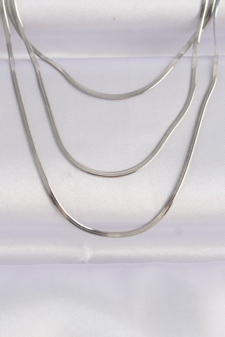 EBJ 316L Stainless Steel Silver Color Italian Chain Multi Necklace - Allentown