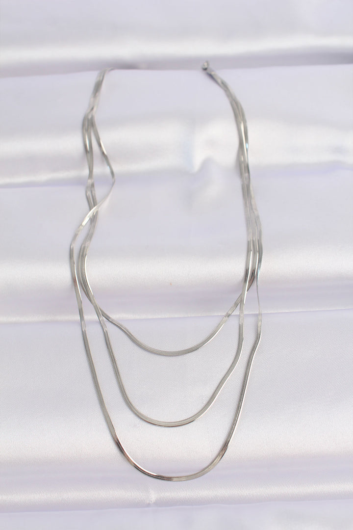 EBJ 316L Stainless Steel Silver Color Italian Chain Multi Necklace - Allentown