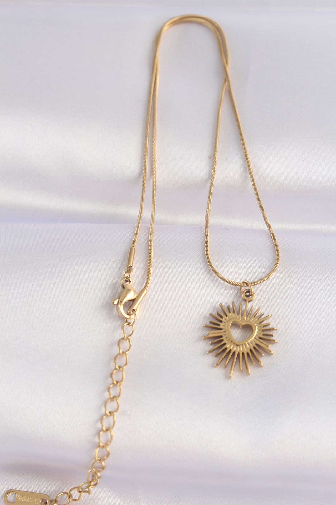 EBJ 316L Steel Chain Gold Color Heart Sun Design Necklace - Morgantown