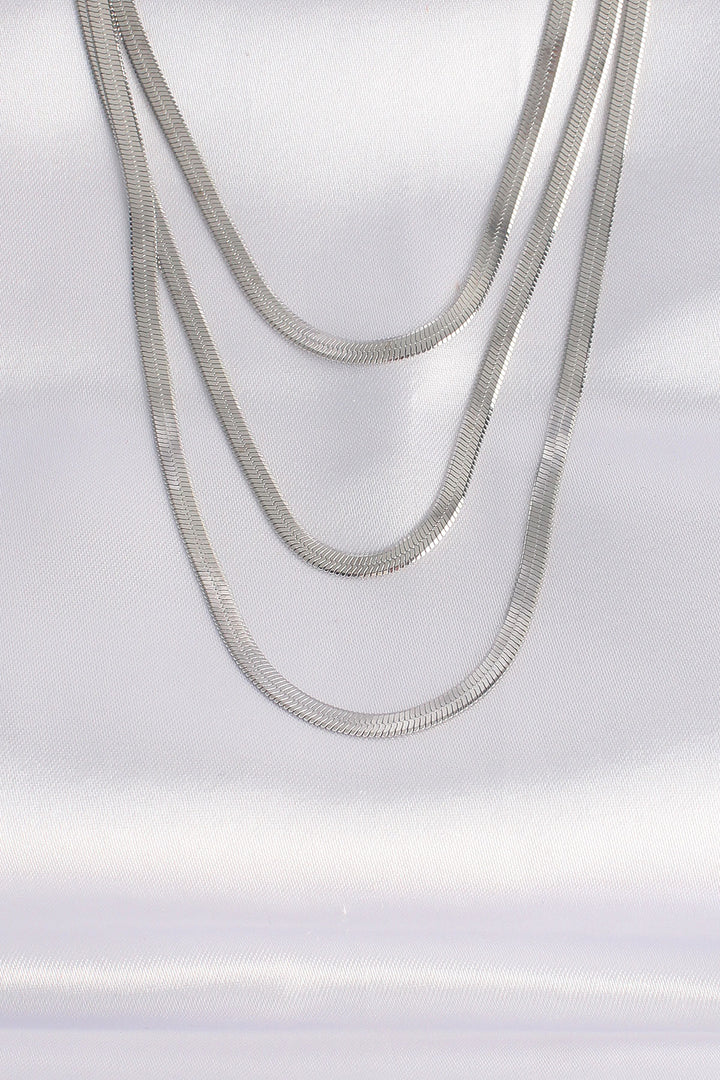 EBJ 316L Stainless Steel Italian Chain Silver Color Multi Necklace - Colton
