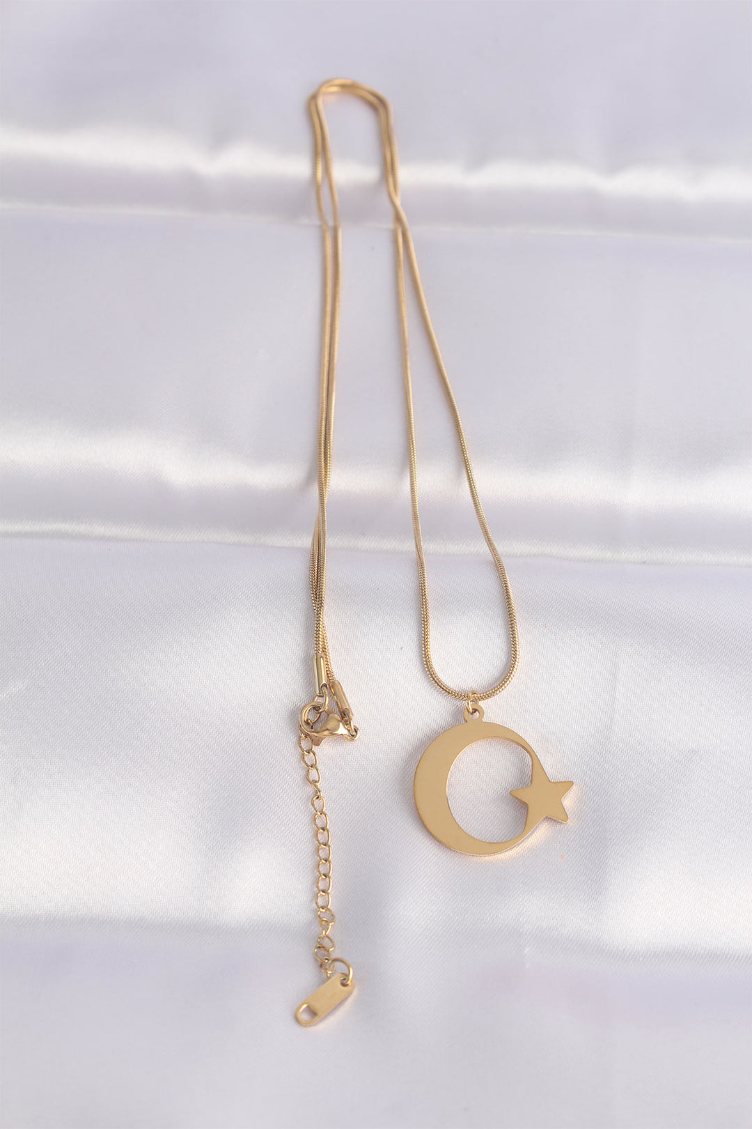 EBJ 316L Steel Chain Gold Color Star and Crescent Unisex Necklace - Hackensack