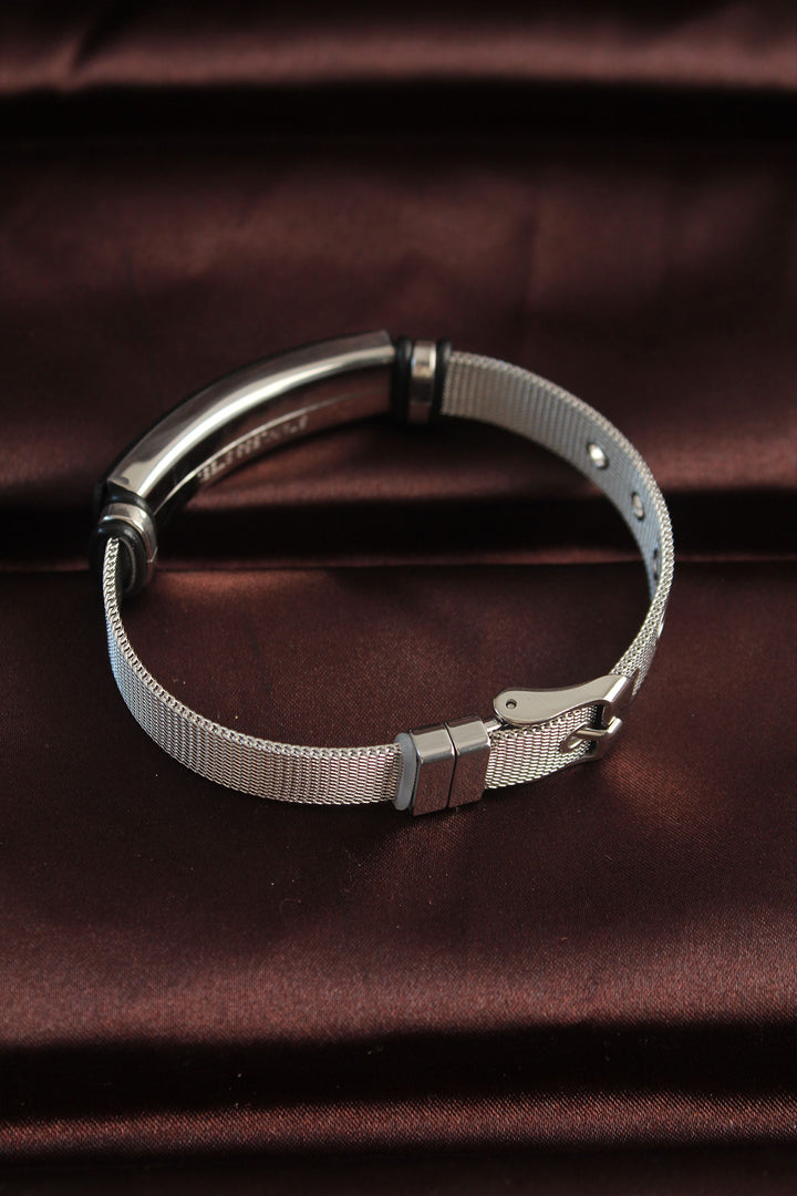 EBJ 316L Stainless Steel Black Scorpion Design Adjustable Mesh Bracelet - Guarda