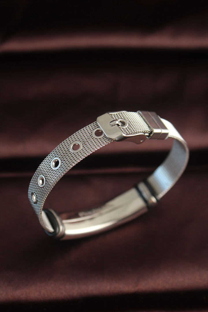 EBJ 316L Stainless Steel Black Scorpion Design Adjustable Mesh Bracelet - Guarda