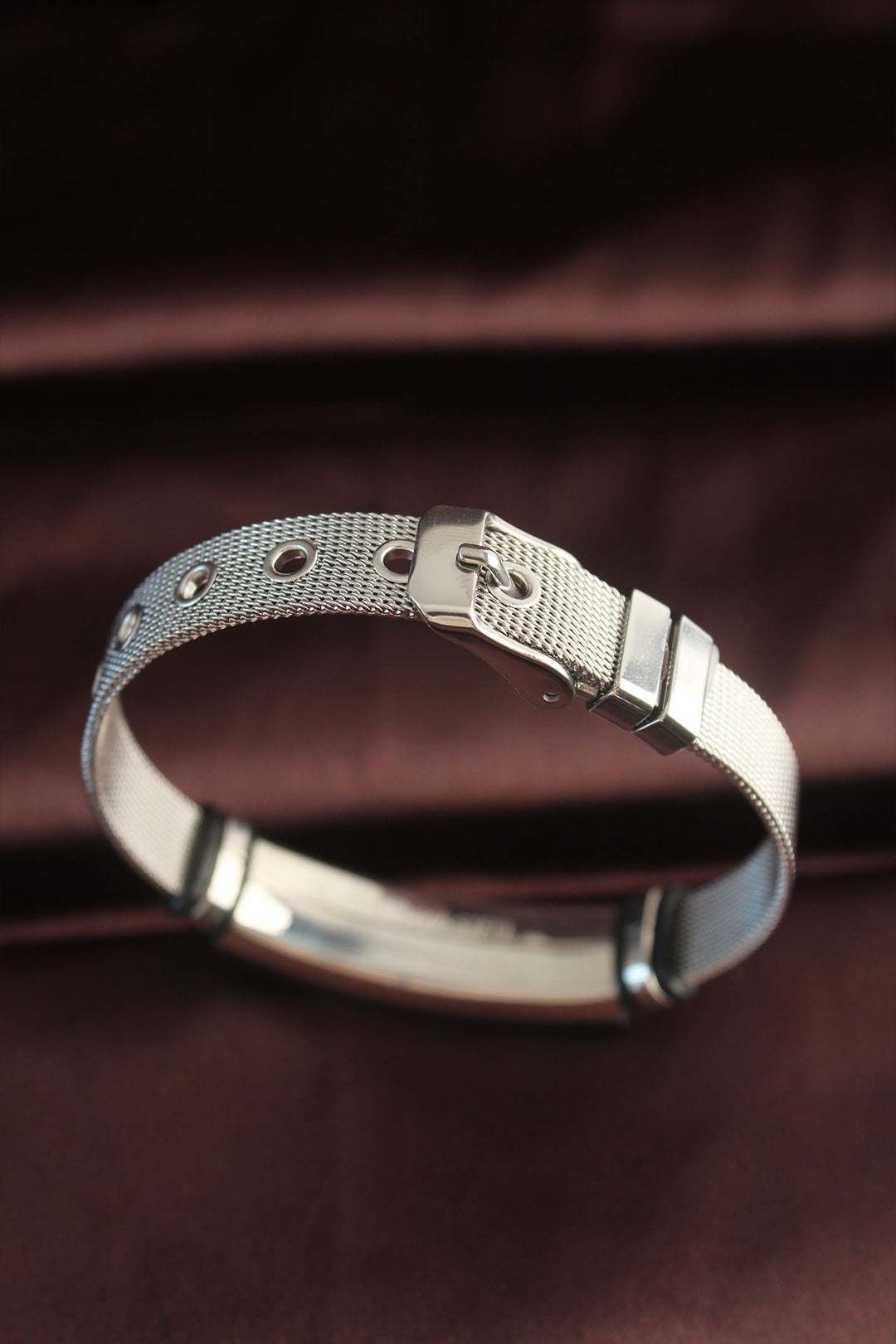 EBJ 316L Steel Black Roman Numeral Adjustable Mesh Strap Bracelet - Freiburg im Breisgau