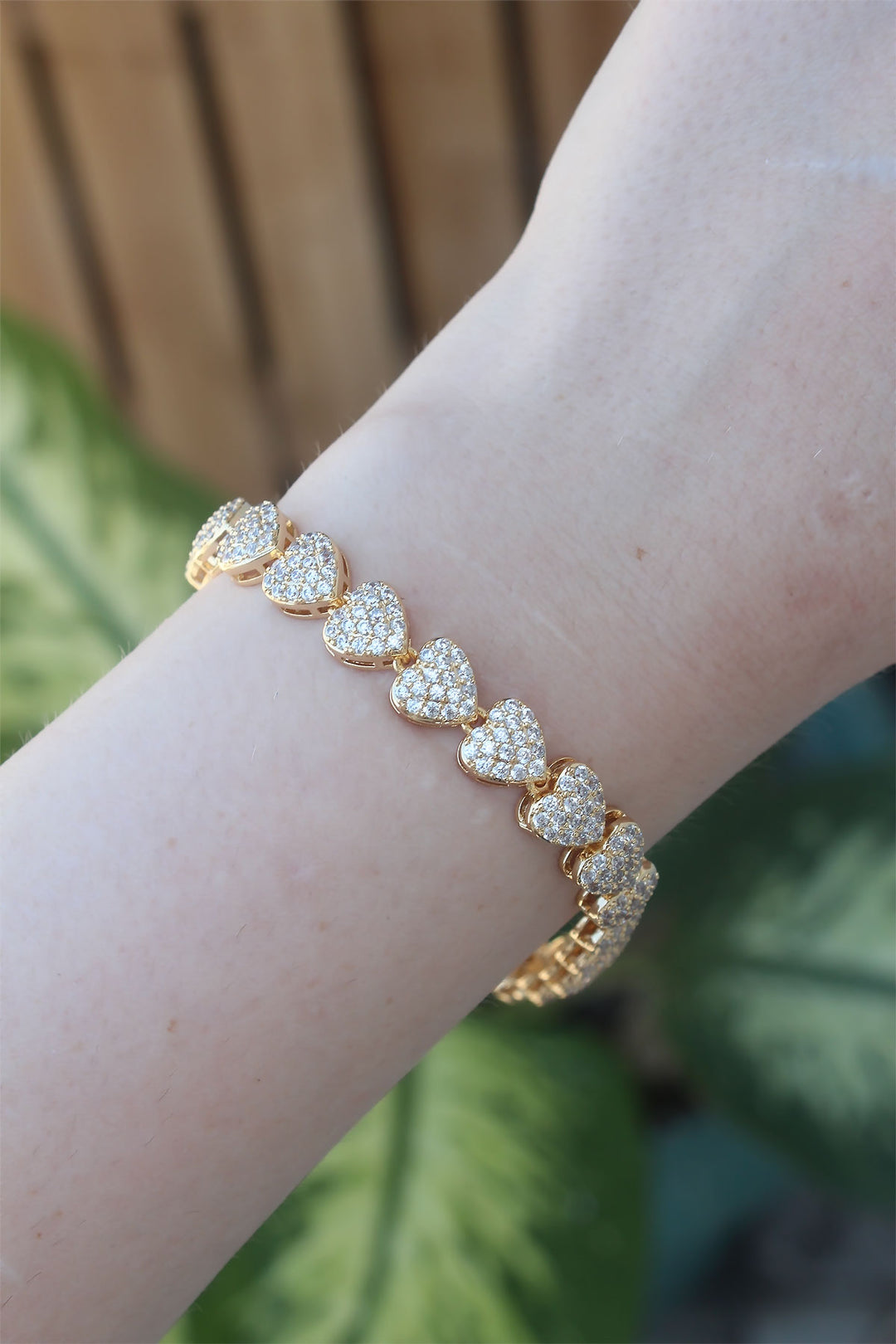 EBJ Vip Series Gold Color Heart Model Bracelet with Rice Zircon Stone - Rotterdam
