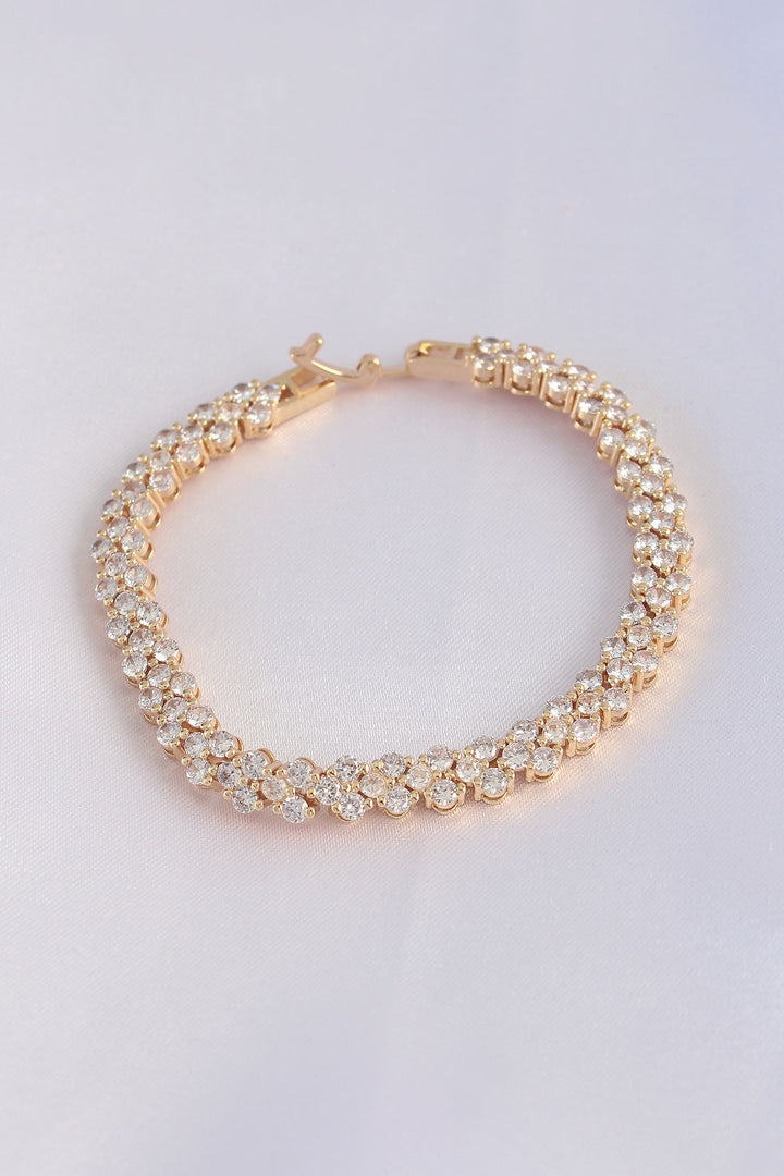 EBJ Vip Series Gold Color Bracelet with Rice Zircon Stones - Châtelet