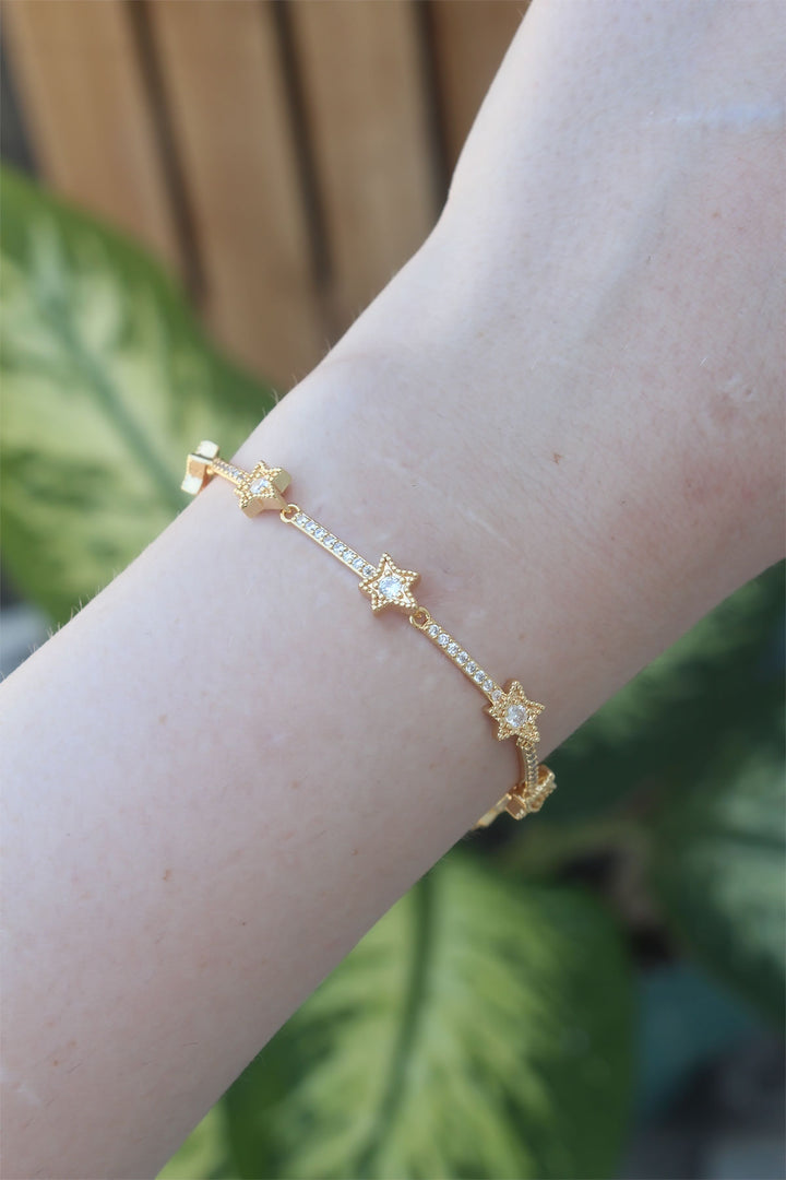 EBJ Vip Series Gold Color Halley Model Bracelet with Zircon Stone - Caerphilly