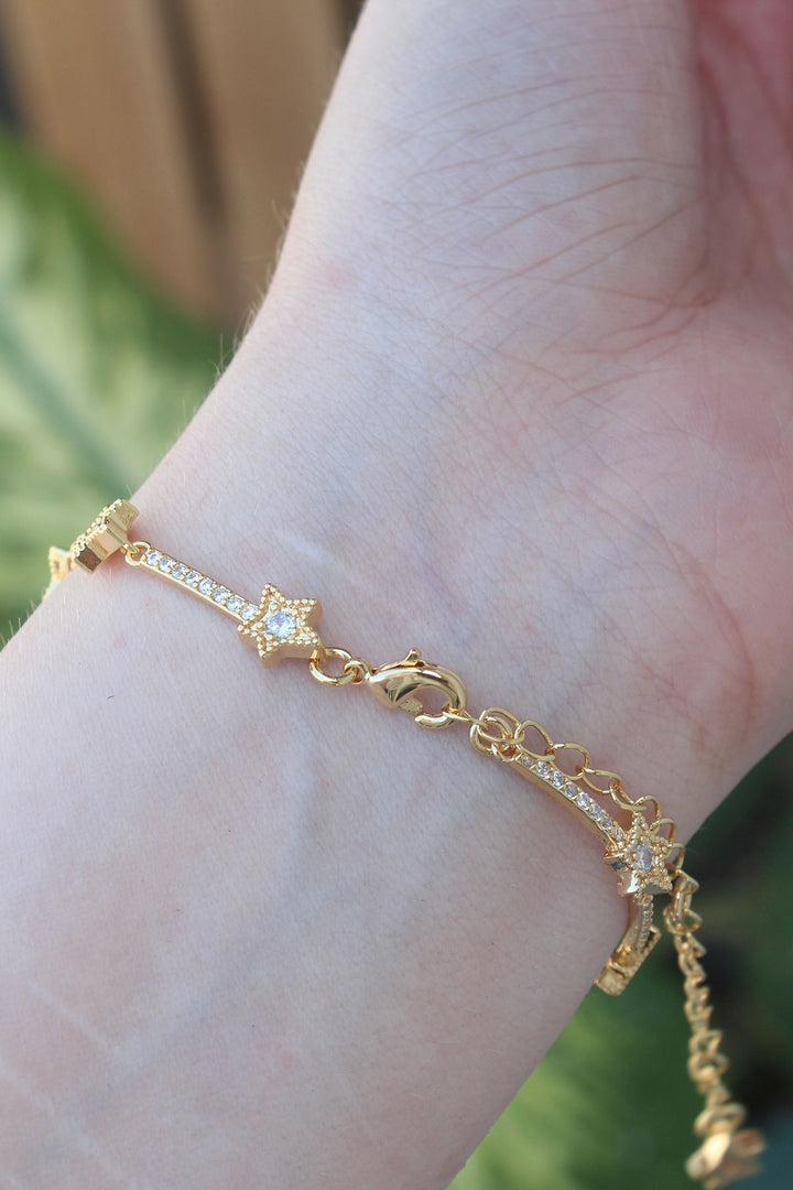EBJ Vip Series Gold Color Halley Model Bracelet with Zircon Stone - Caerphilly