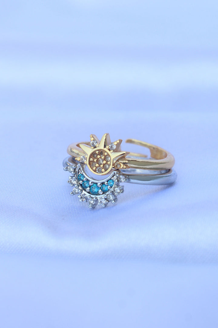 EBJ Adjustable Friendship Ring with Rice Zircon Stone 2 Pieces - Jacksonville