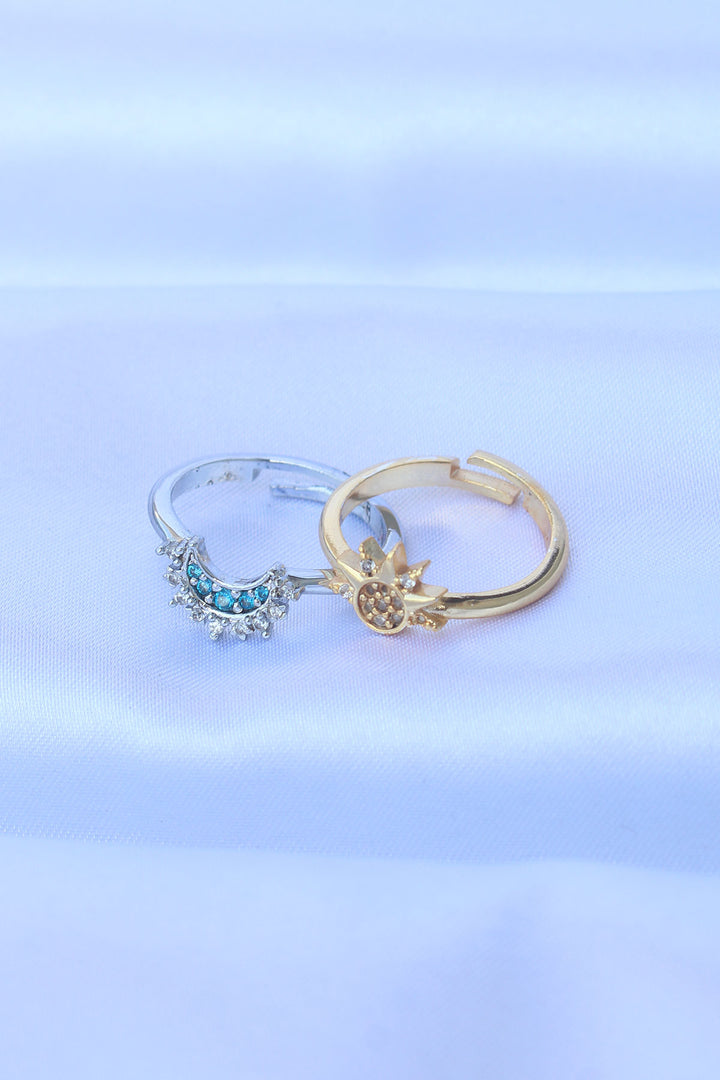 EBJ Adjustable Friendship Ring with Rice Zircon Stone 2 Pieces - Jacksonville