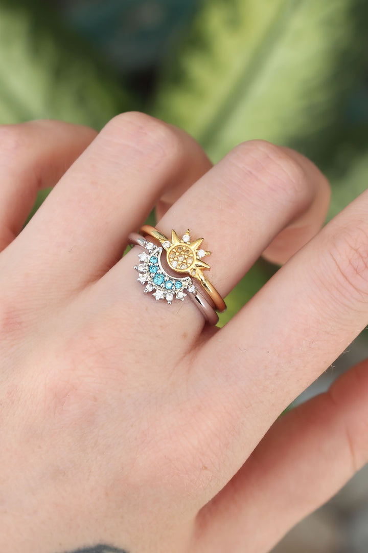 EBJ Adjustable Friendship Ring with Rice Zircon Stone 2 Pieces - Jacksonville