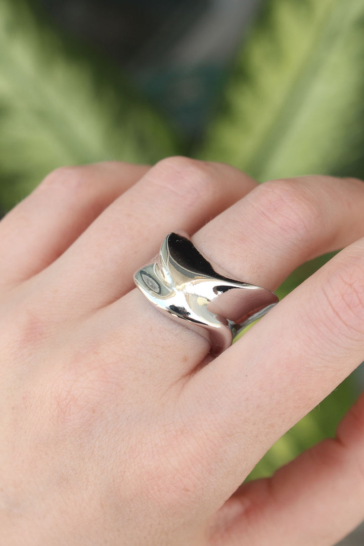 EBJ Rice Silver Color Adjustable Thick Signet Ring - Townsville