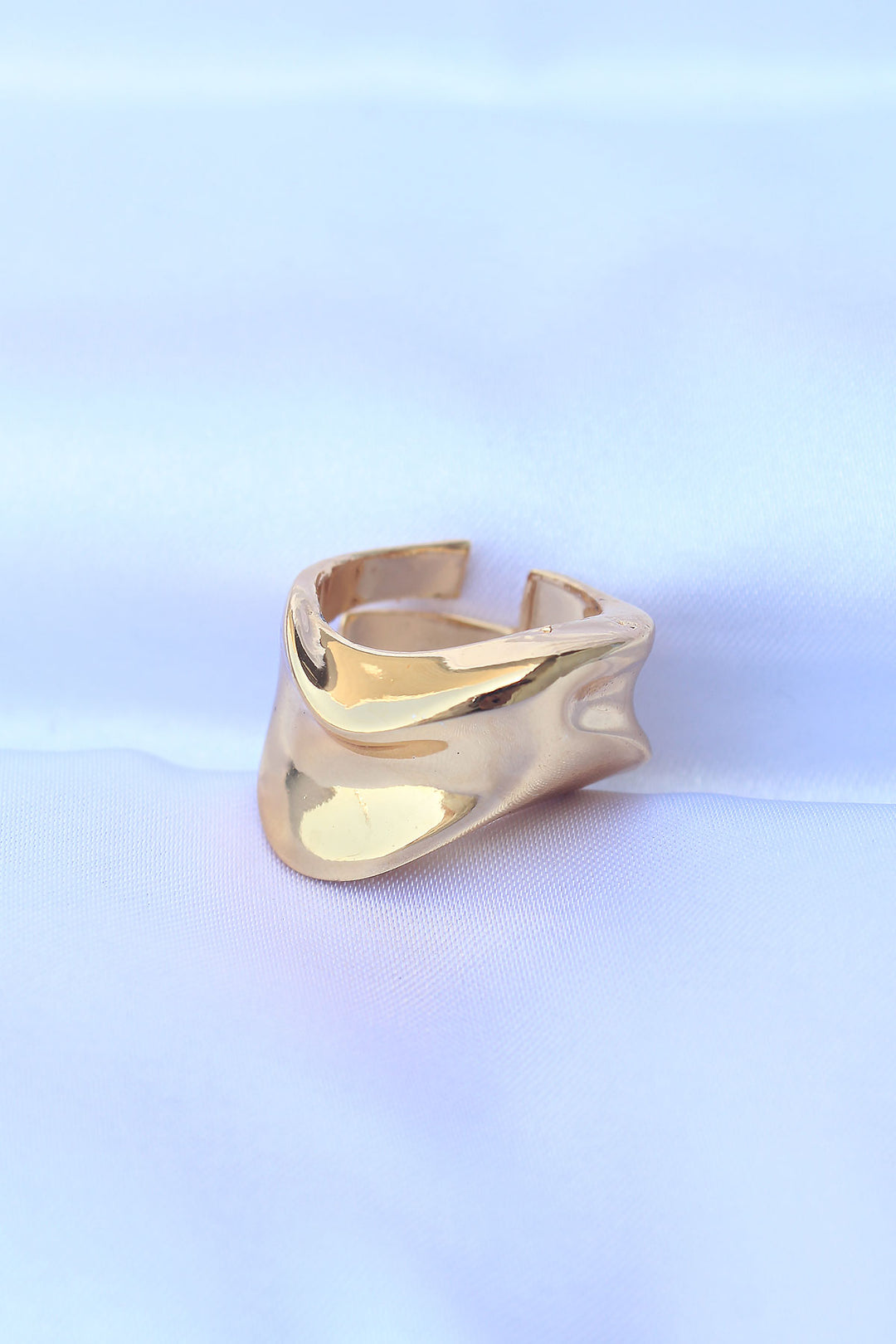 EBJ Adjustable Thick Band Rice Gold Color Ring - Straubing