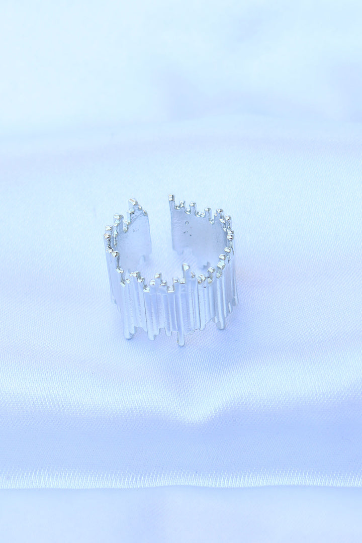 EBJ Adjustable Thick Groove Ring in Silver Color - Florence