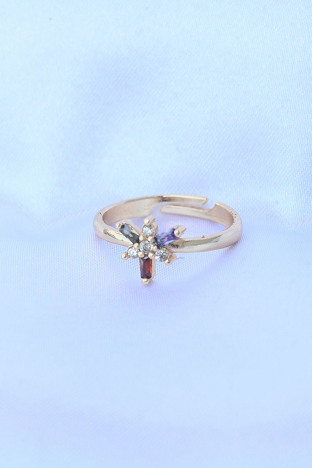 EBJ Adjustable Colorful Dragonfly Ring with Gold Color Rice Zircon Stone - Salisbury