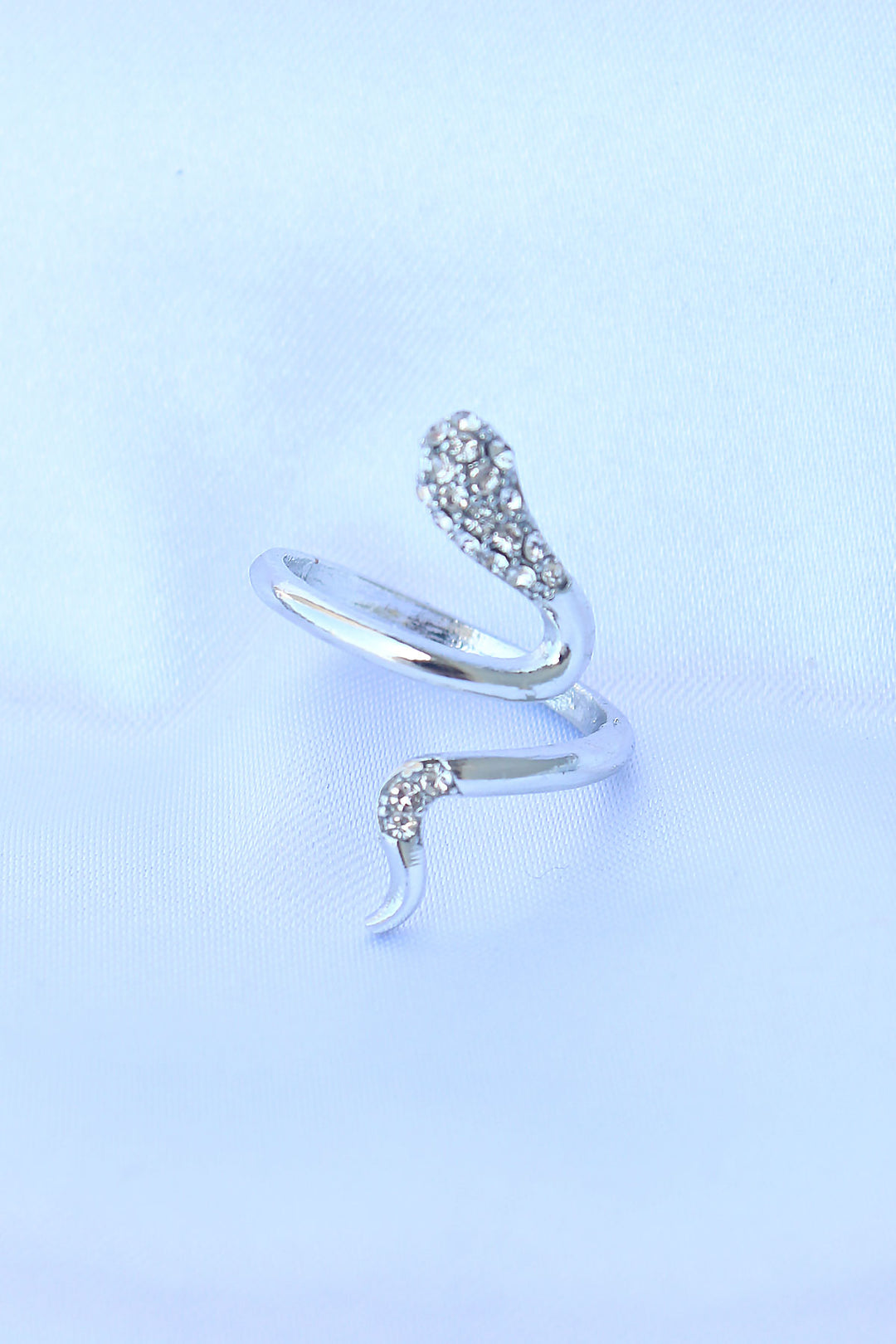EBJ Adjustable Silver Color Rice Zircon Stone Snake Ring - Whitley Bay