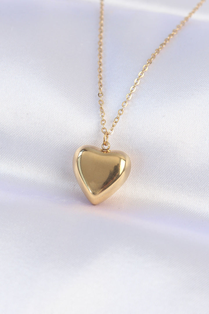 EBJ 316L Steel Chain Gold Color Bubble Heart Necklace - Saint-Malo