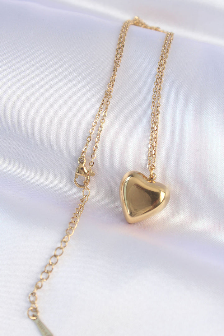 EBJ 316L Steel Chain Gold Color Bubble Heart Necklace - Saint-Malo
