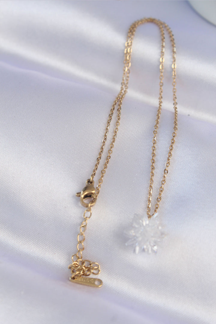 EBJ 316L Steel Chain Gold Color Lotus Necklace - Marion