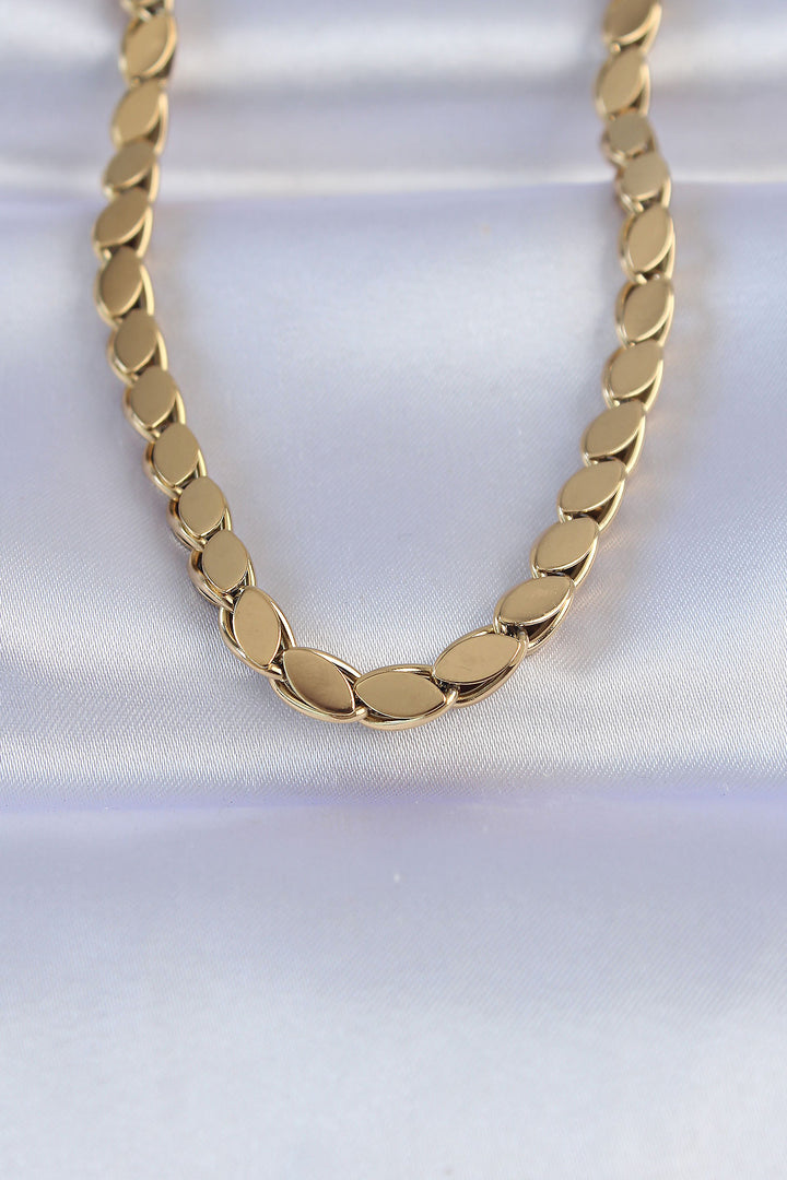 EBJ 316L Steel Gold Color Barley Necklace - Temecula