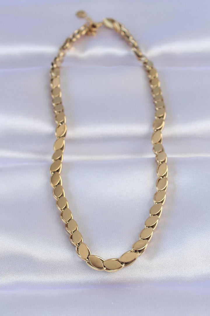 EBJ 316L Steel Gold Color Barley Necklace - Temecula