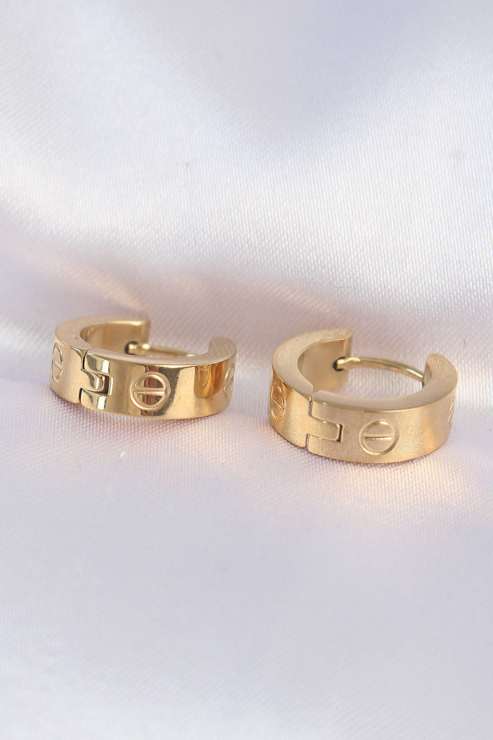 EBJ 316L Steel Gold Color Minimalist Style Hoop Earring - Breda
