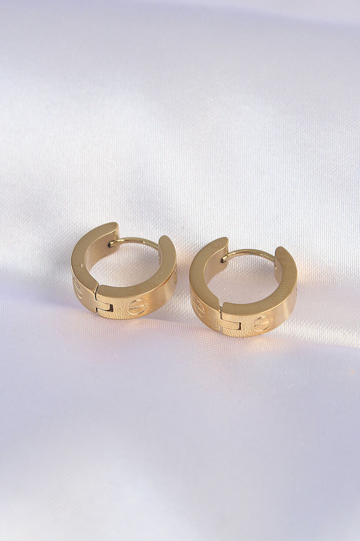 EBJ 316L Steel Gold Color Minimalist Style Hoop Earring - Breda