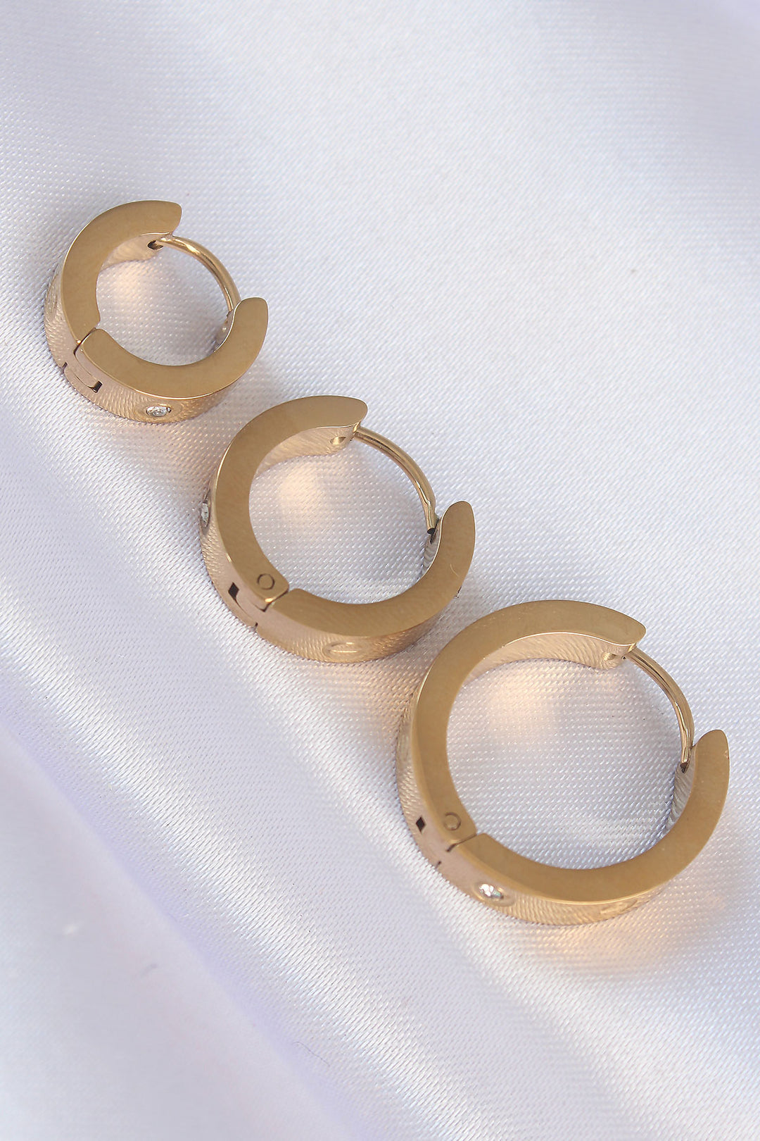 EBJ 316L Steel Gold Color Zircon Stone Model 3-Piece Ring Earring - El Dorado Hills