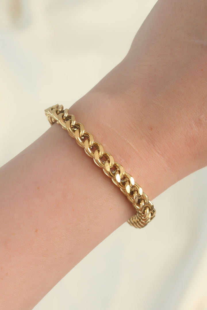 EBJ 316L Steel Gold Color Thick Twisted Model Bracelet - Filderstadt