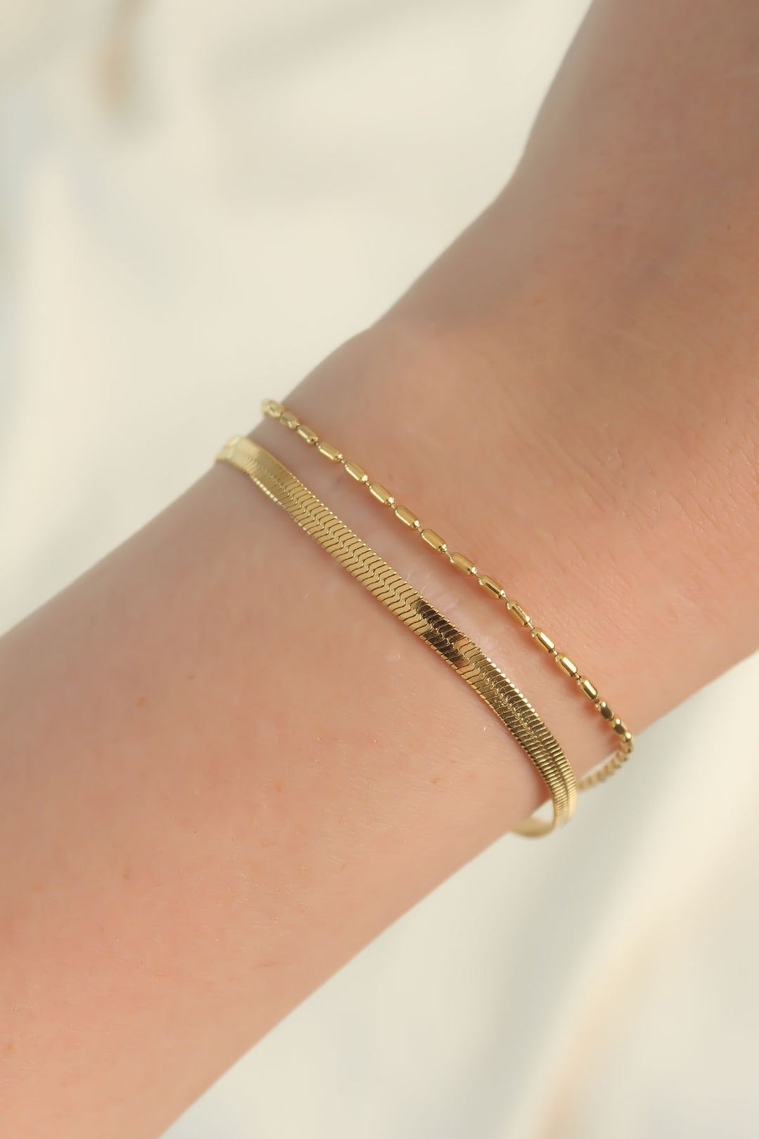 EBJ 316L Steel Gold Color Italian Chain 2-Piece Bracelet - Turnhout