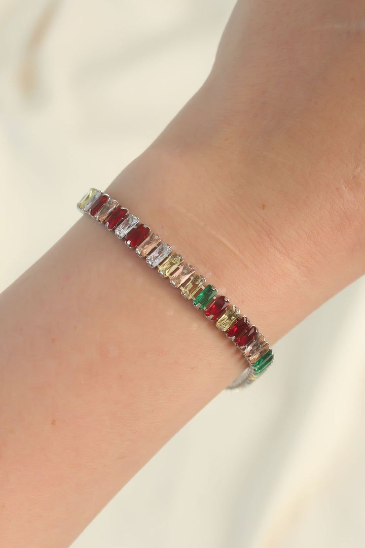EBJ 316L Stainless Steel Silver Color Bracelet with Colorful Waterway Design - Calimera