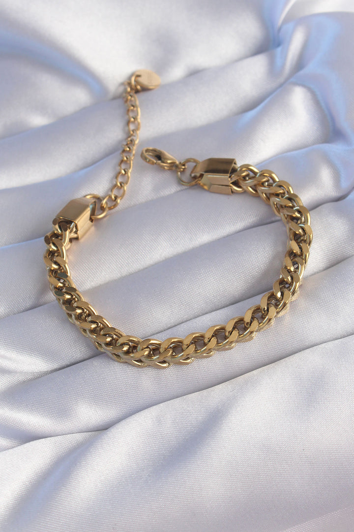 EBJ 316L Steel Gold Color Thick Twisted Model Bracelet - Filderstadt