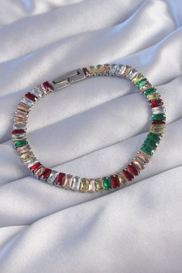 EBJ 316L Stainless Steel Silver Color Bracelet with Colorful Waterway Design - Calimera
