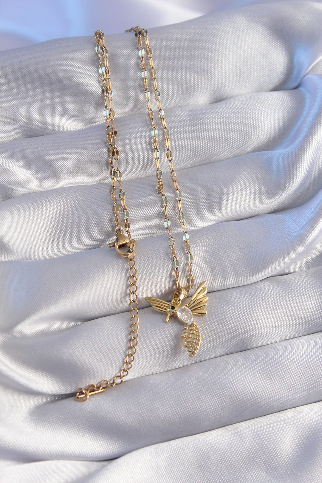 EBJ 316L Stainless Steel Chain Gold Color with Zircon Stone Phoenix Bird Figure Necklace - Strongsville