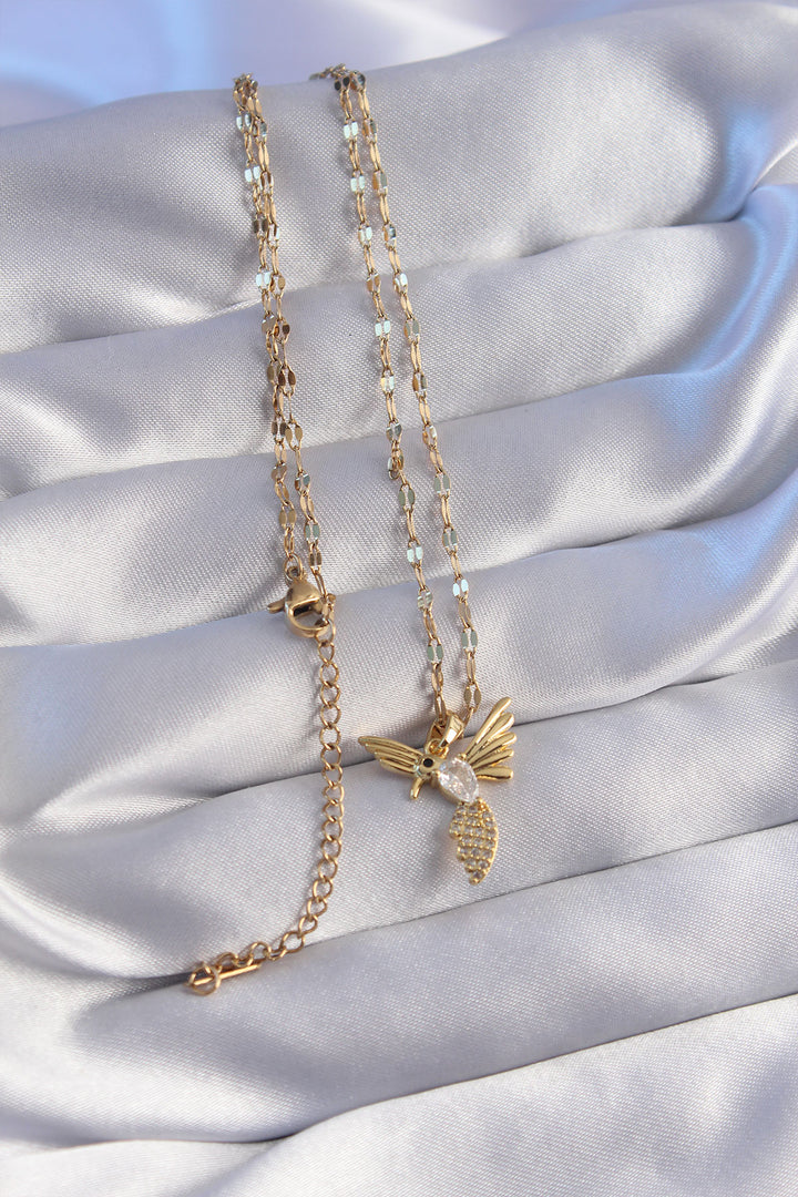 EBJ 316L Stainless Steel Chain Gold Color with Zircon Stone Phoenix Bird Figure Necklace - Strongsville