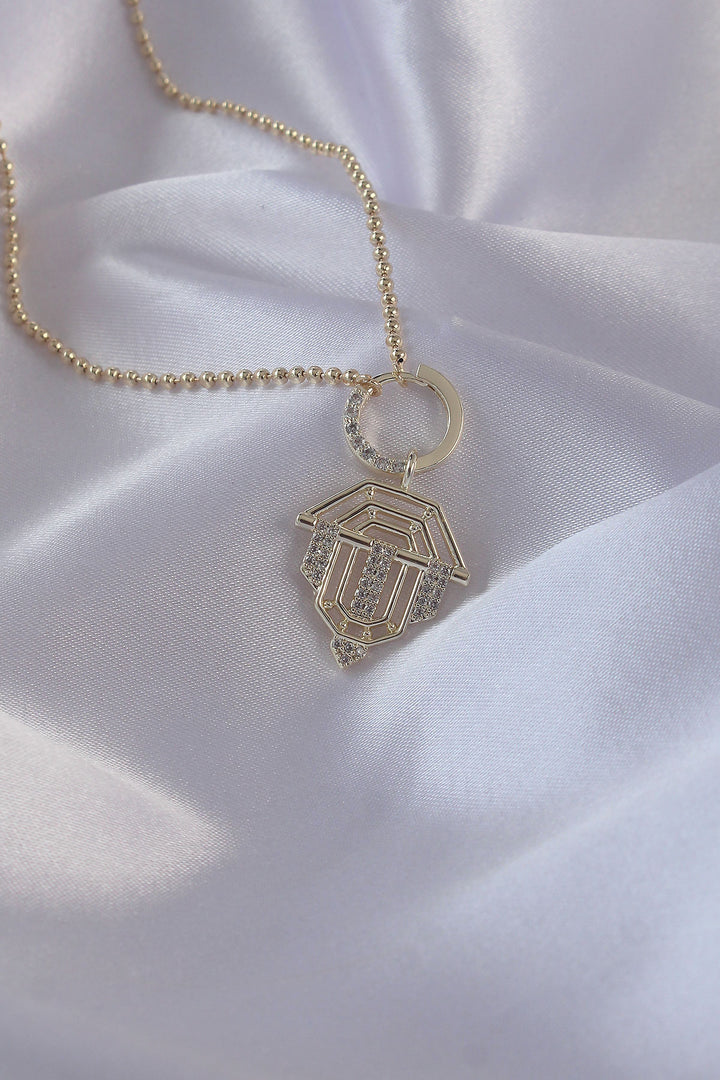EBJ Gold Color Serenay Necklace with Rice Zircon Stone and Oval Detail - Roswell